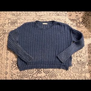 Blue Ribbed Soft Sweater